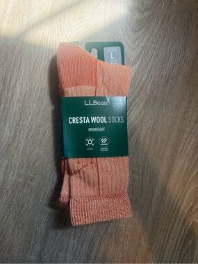 L.L. Bean Cresta Wool Midweight Socks — orange
